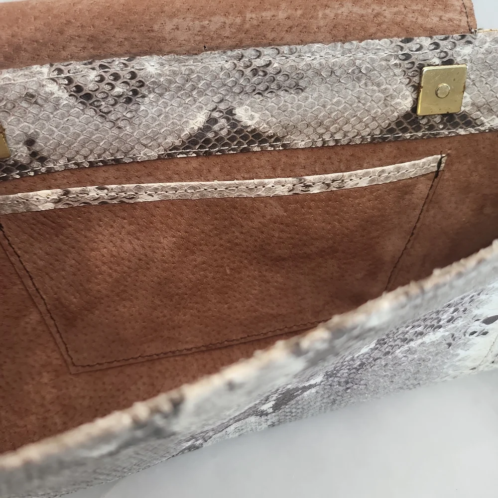 Snakeskin/ Leather Clutch Bag - Picture 8 of 9